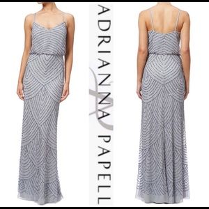 Adrianna Papell Art deco blouson beaded gown